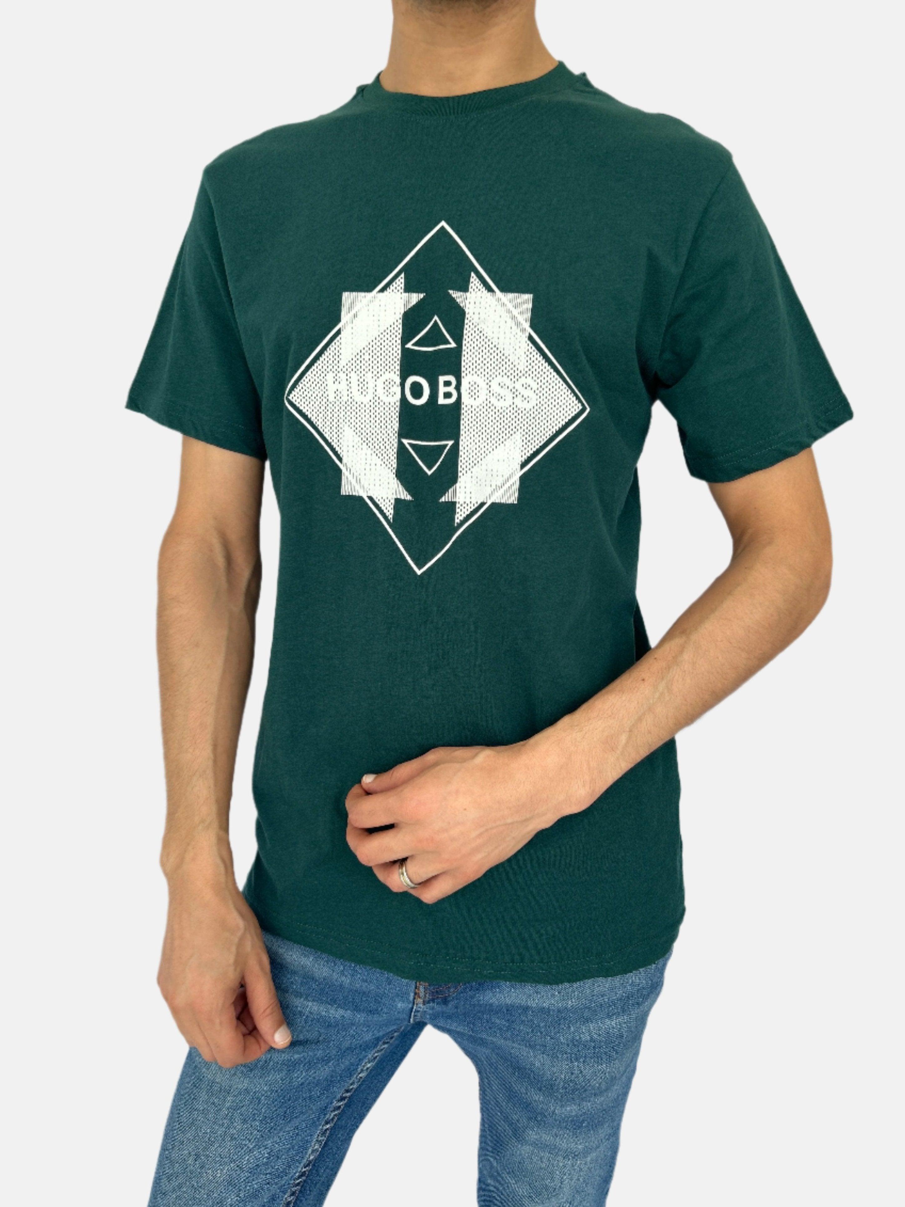 BOSS Green White Roundneck T-shirt