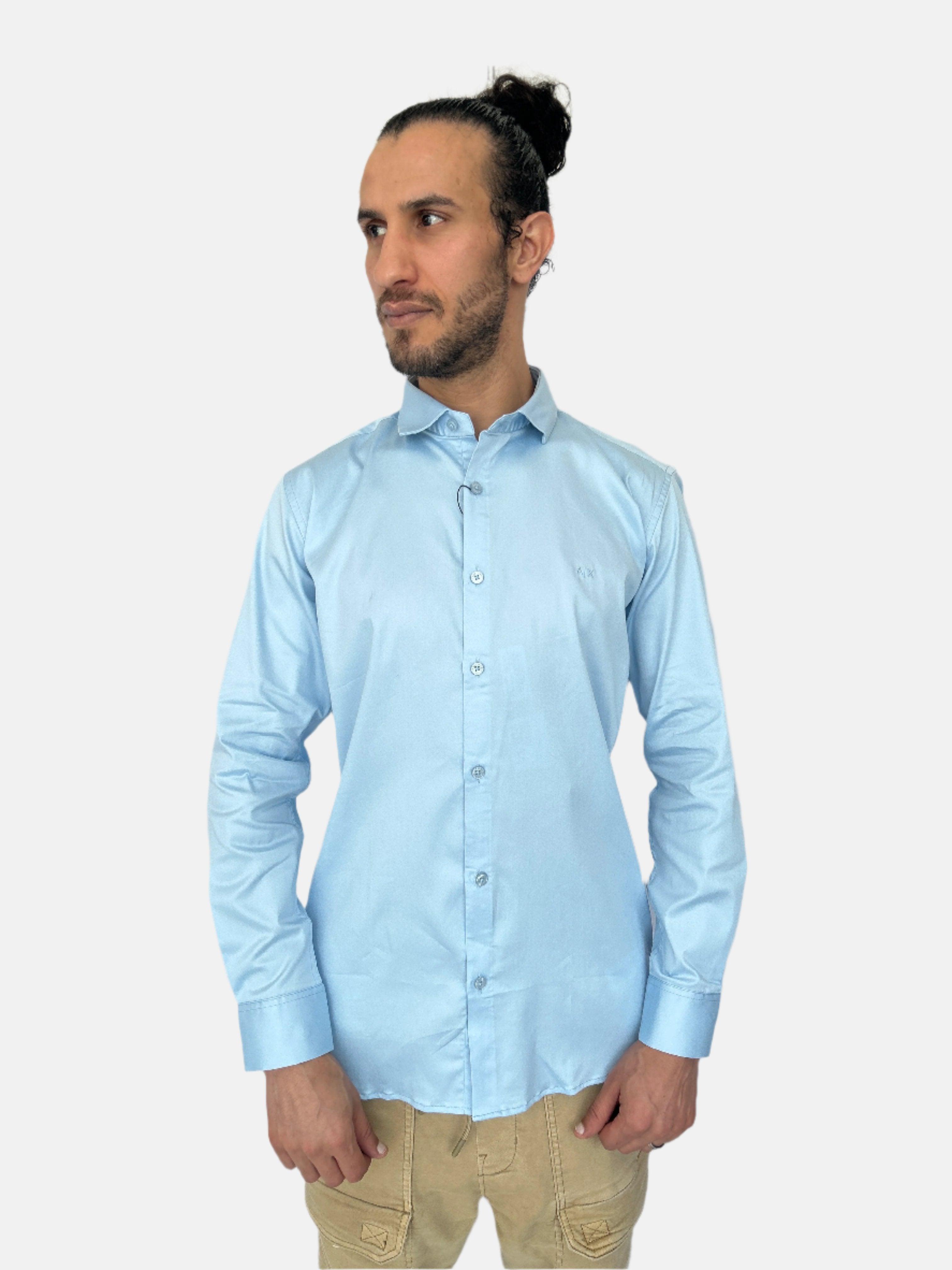 Chemise slim bleue Armani Exchange pour homme