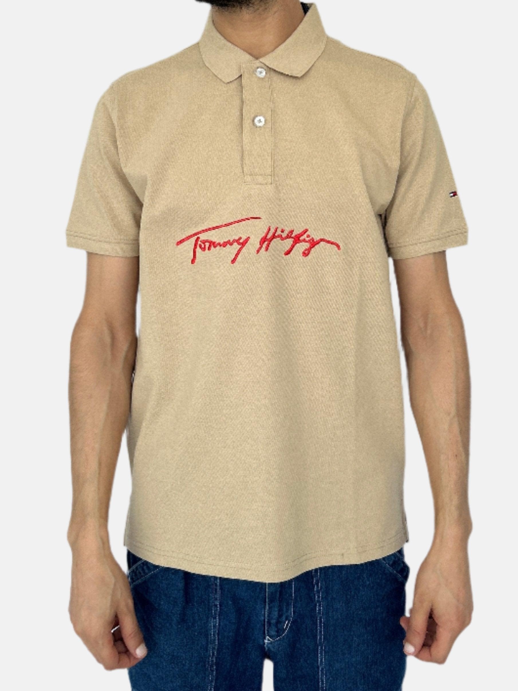 Polos beiges Tommy Hilfiger pour hommes