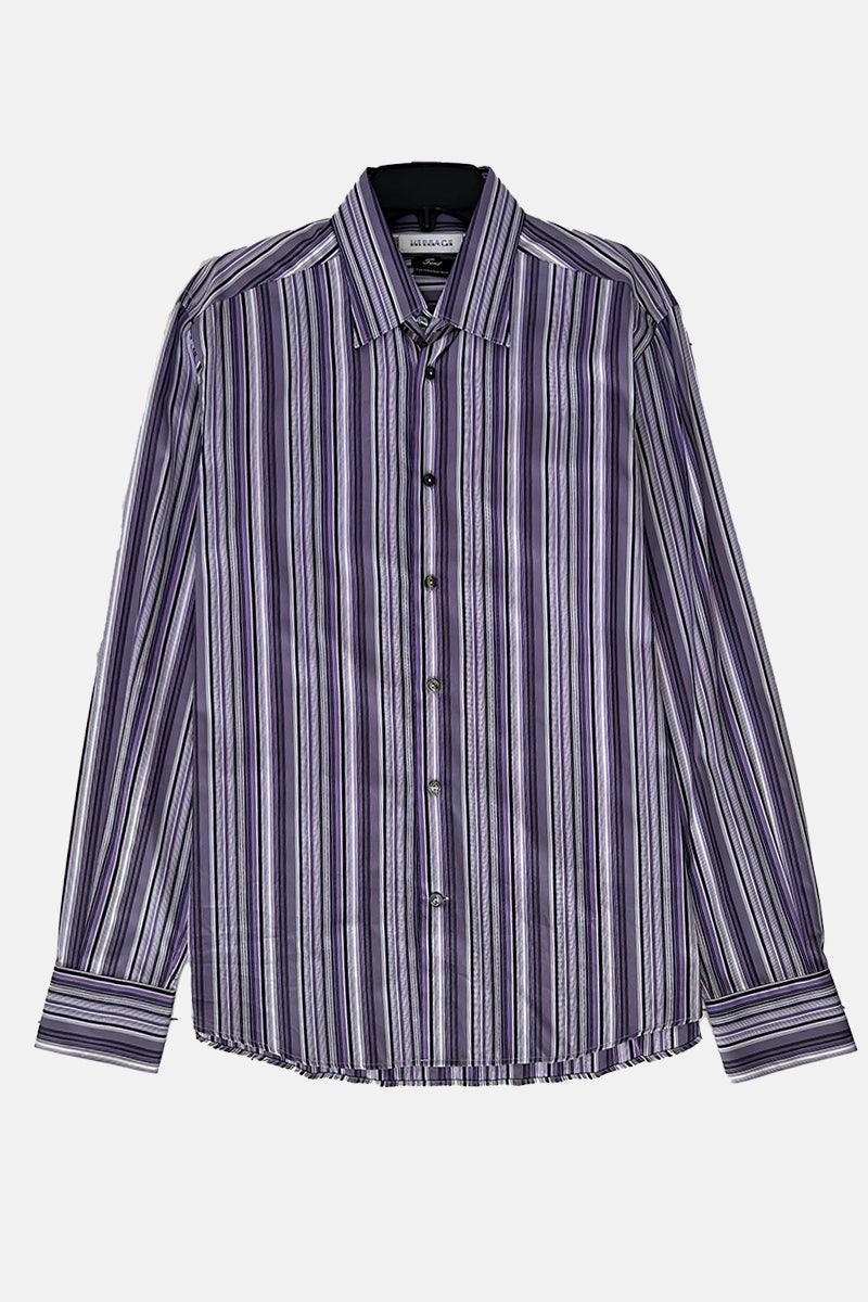 VERSACE Purple Black Men Shirts