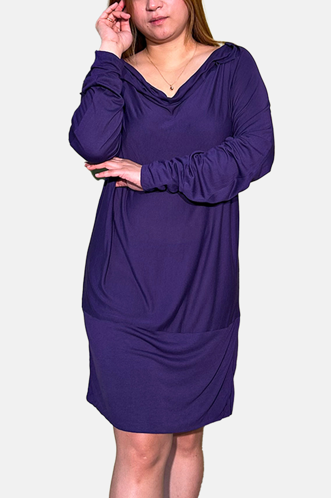 INC Women Long Sleeve Dress Dark Purple