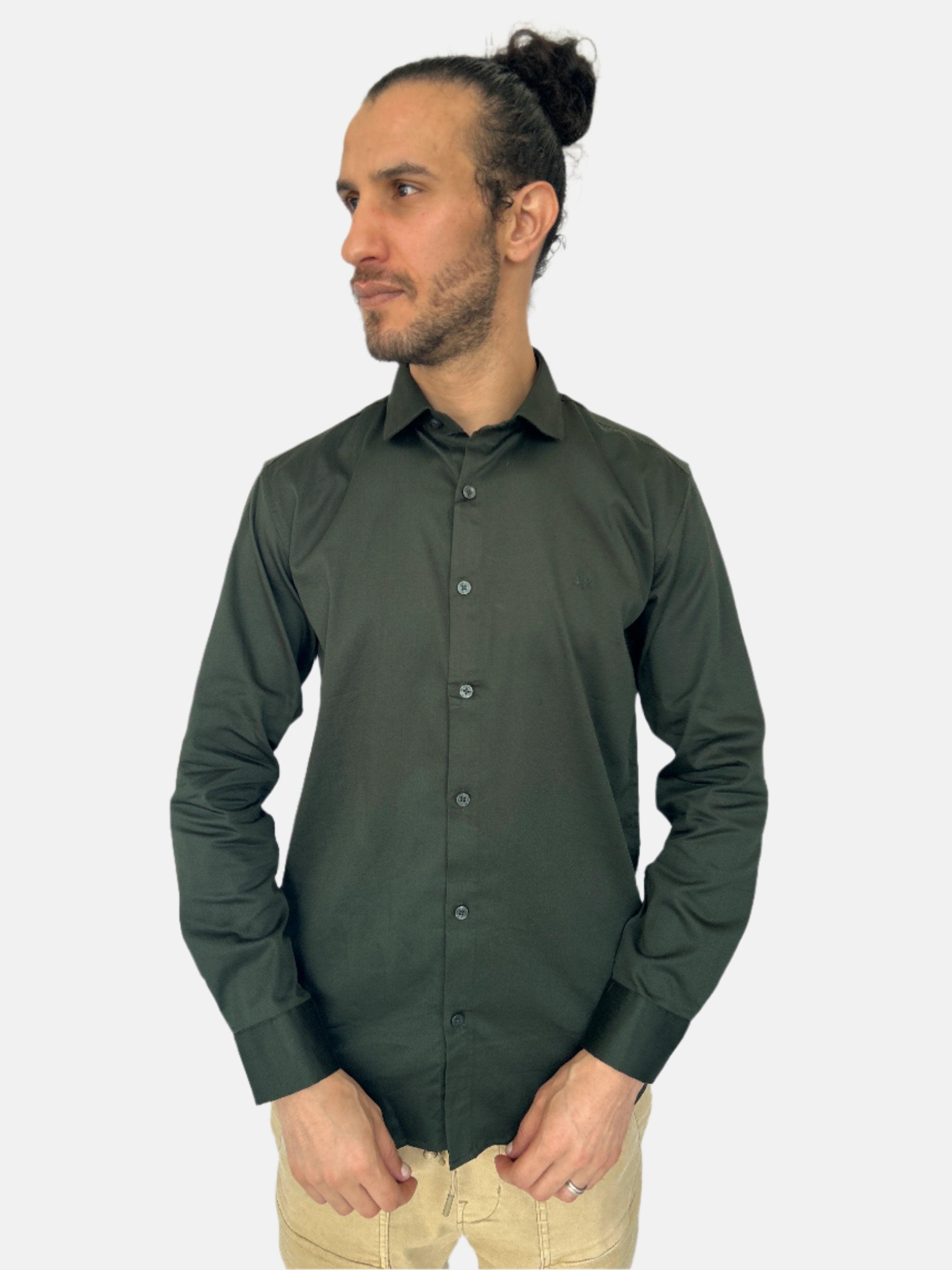 Chemise slim verte Armani Exchange pour homme