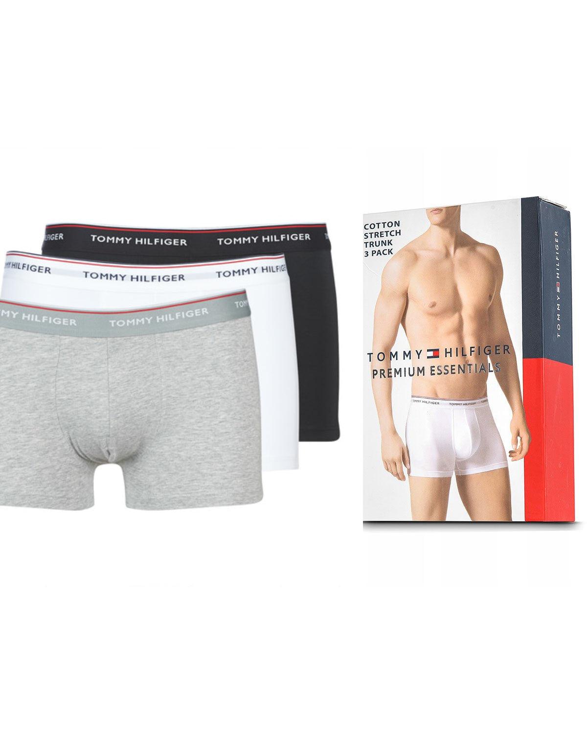 Lot de 3 boxers Tommy Hilfiger pour homme, noir, blanc et gris