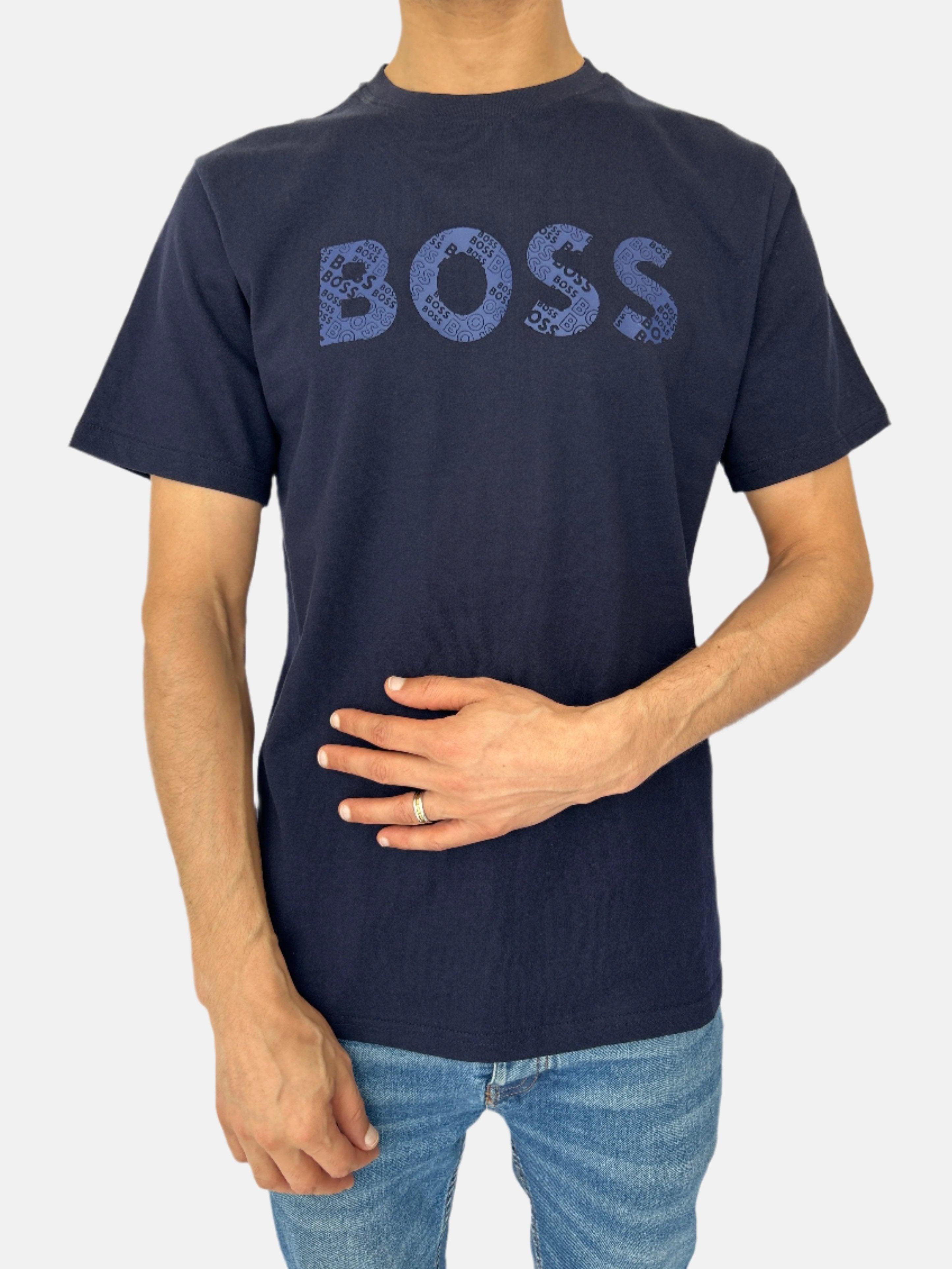 T-shirt col rond noir BOSS