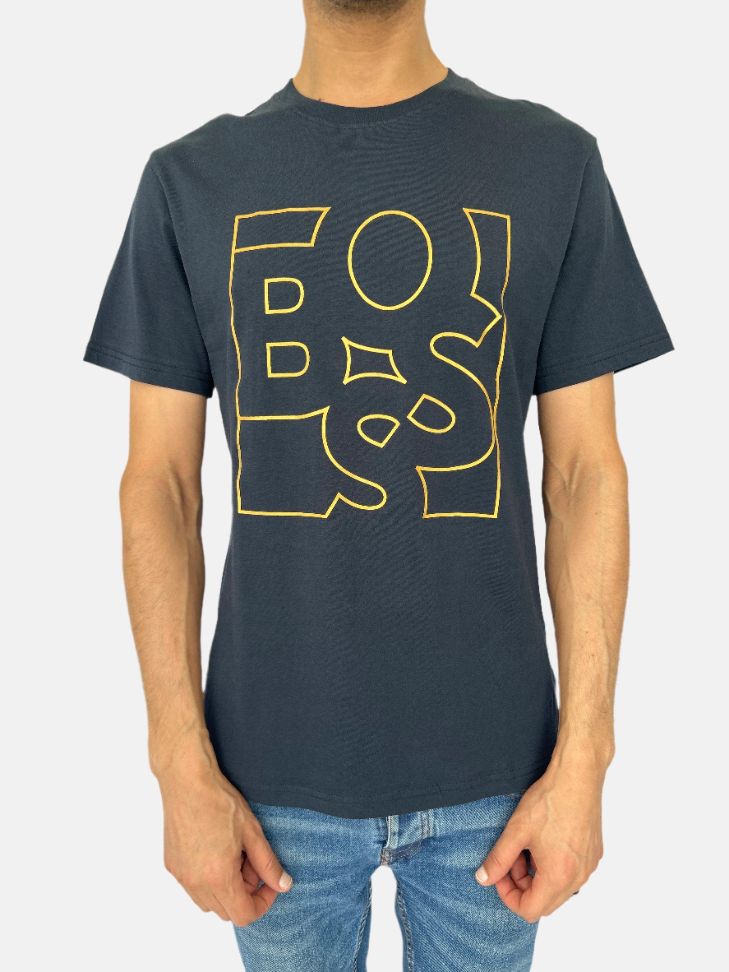 T-shirt col rond bleu marine foncé BOSS