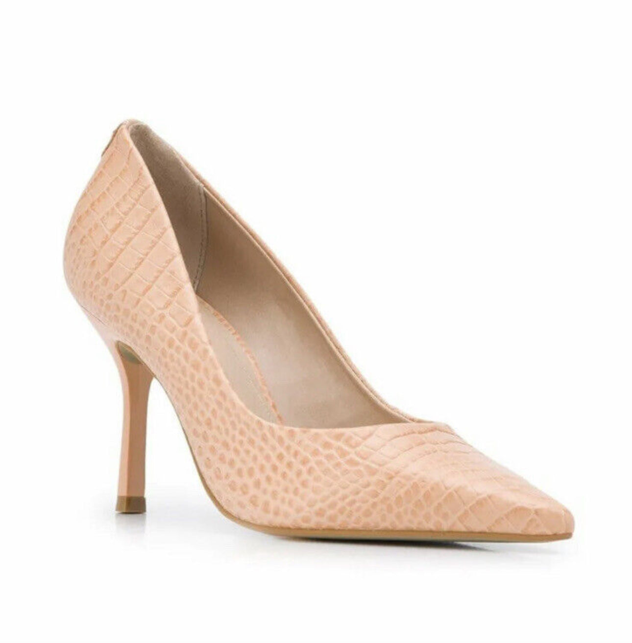 Carvela Women Heel Shoe Achievement 4273224149 NUDE Leather/Croc Print Courts