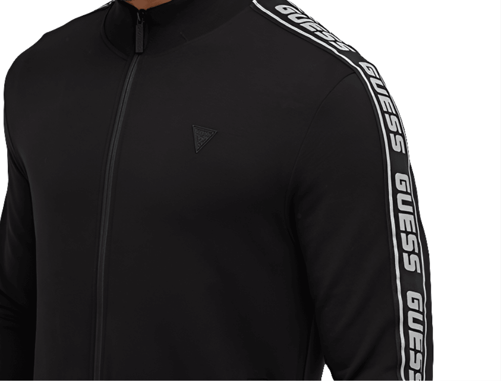 Veste zippée Guess ARLO avec bande de logo Z2YQ12K6ZS1 Noir