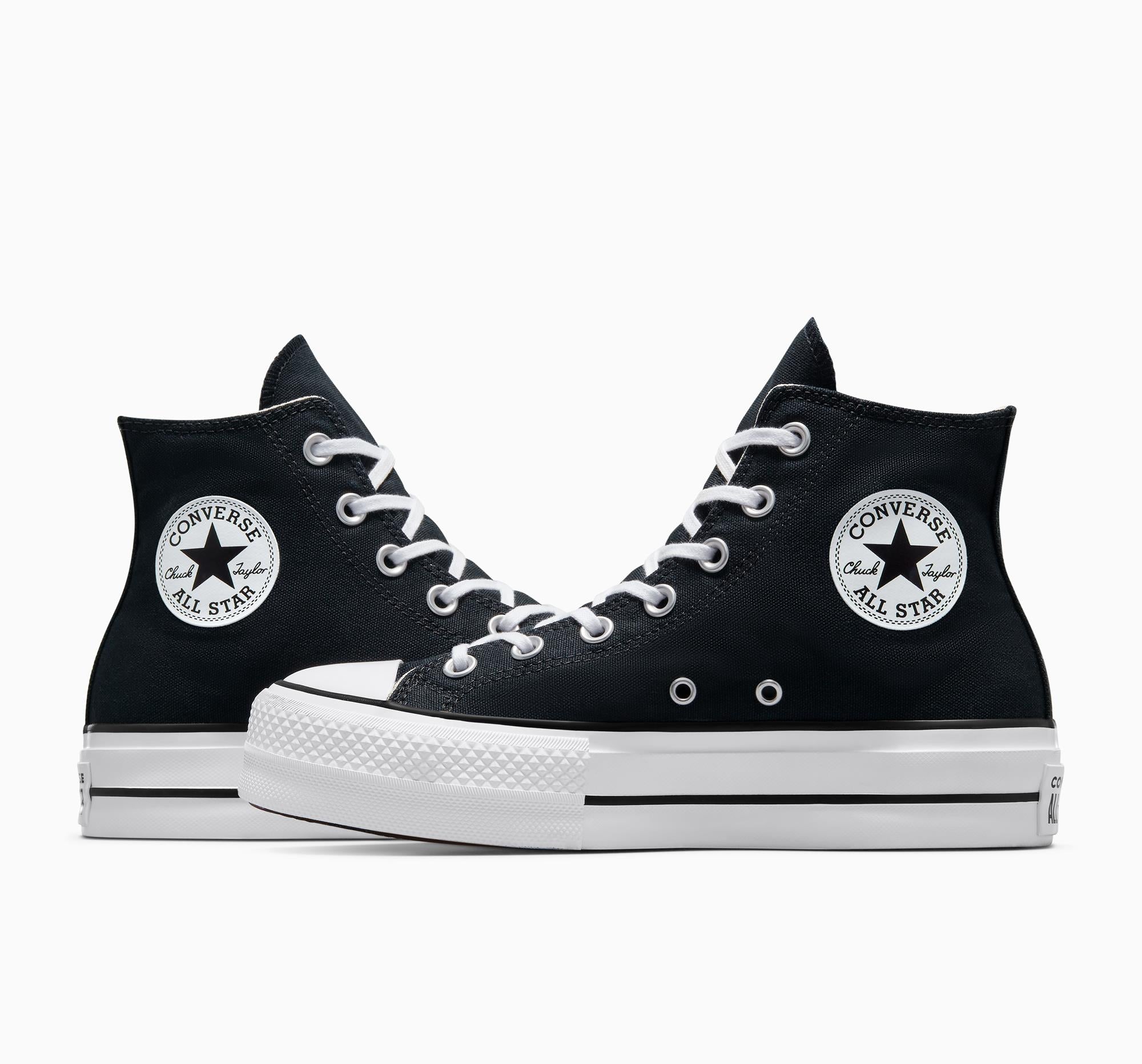 Converse Women Canvas 560845C CTAS LIFT HI Black /White/White 9A-2302-A34