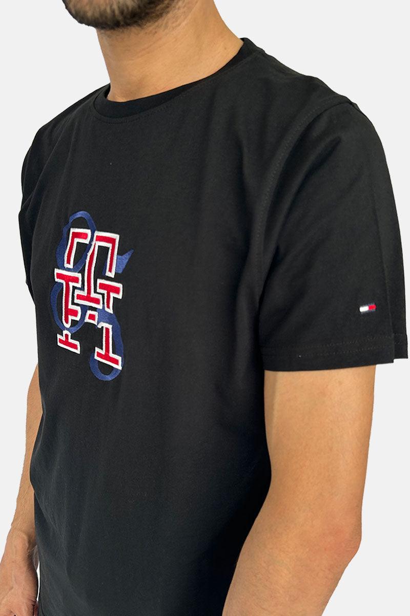 TOMMY HILFIGER BLACK ROUNDNECK T-SHIRT SS