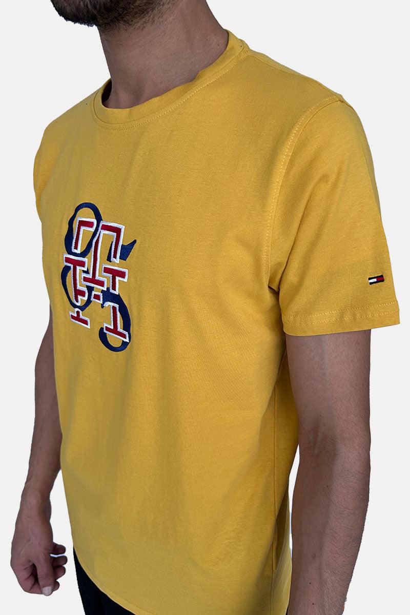 T-SHIRT COL ROND JAUNE TOMMY HILFIGER SS