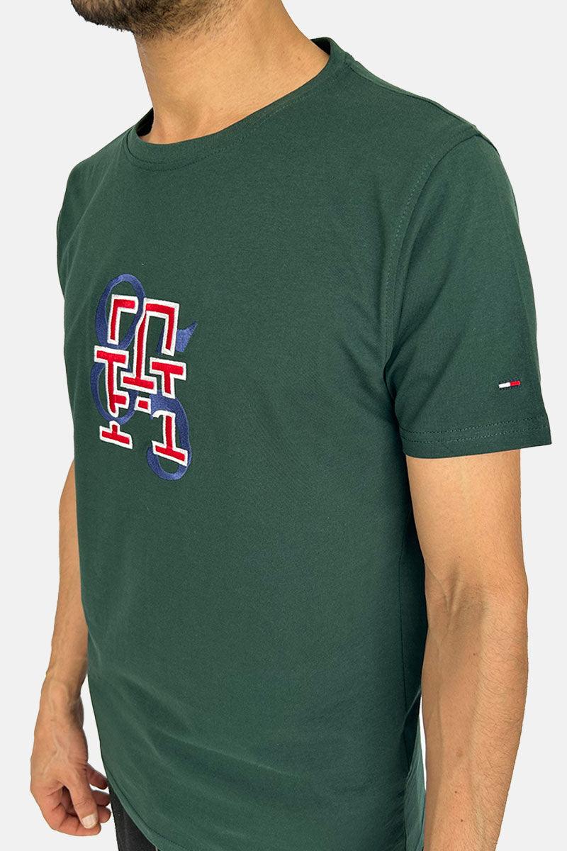 T-SHIRT COL ROND VERT TOMMY HILFIGER SS