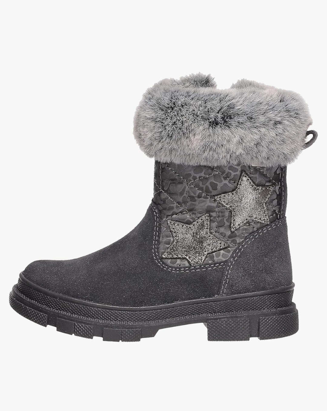 Lurchi Girls Boots 33-58004 PIARA-TEX Suede Textile Teddy-Futter Charcoal