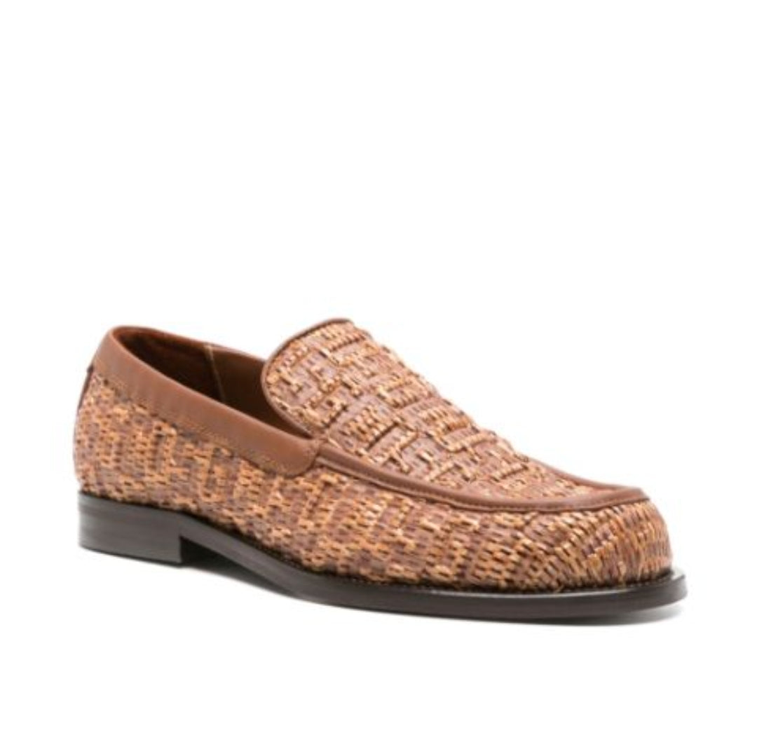 GCDS Brown Men Loafer Shoes