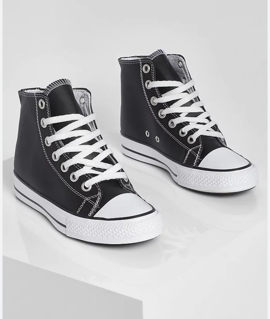 Boohoo High-Top Canvas Shoes Black