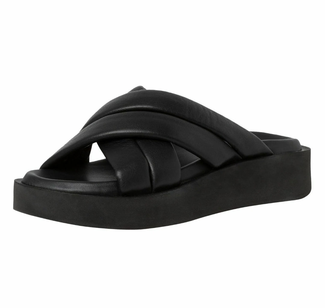 S.Oliver Puffy Crossover-Strap Slide Sandals Black 11654080