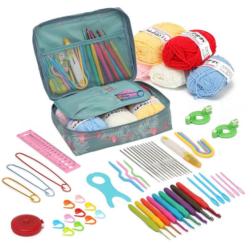 Crochet Needle sets Starter Kit With Yarn Diy Crochet Kit For Beginners crochet hooks and yarn