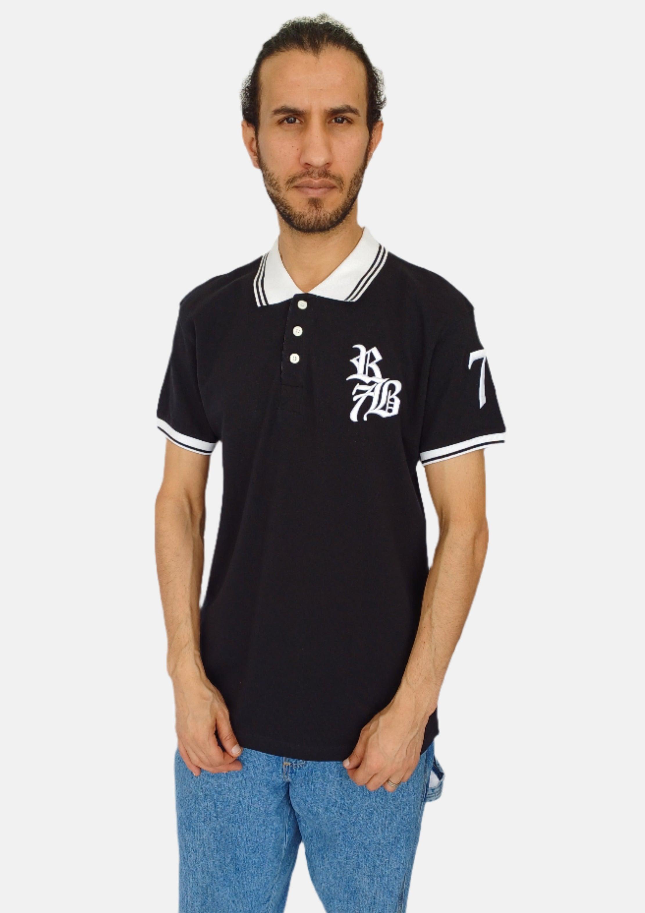 RB7 Black Men Polo T-shirts