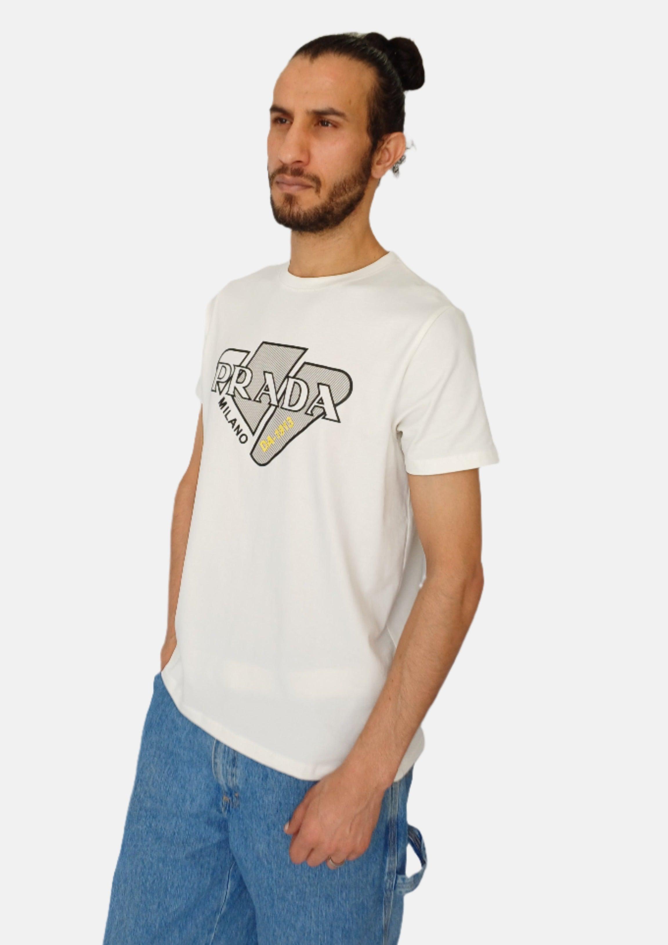 T-shirt blanc PRADA MILANO DA-1913 pour homme