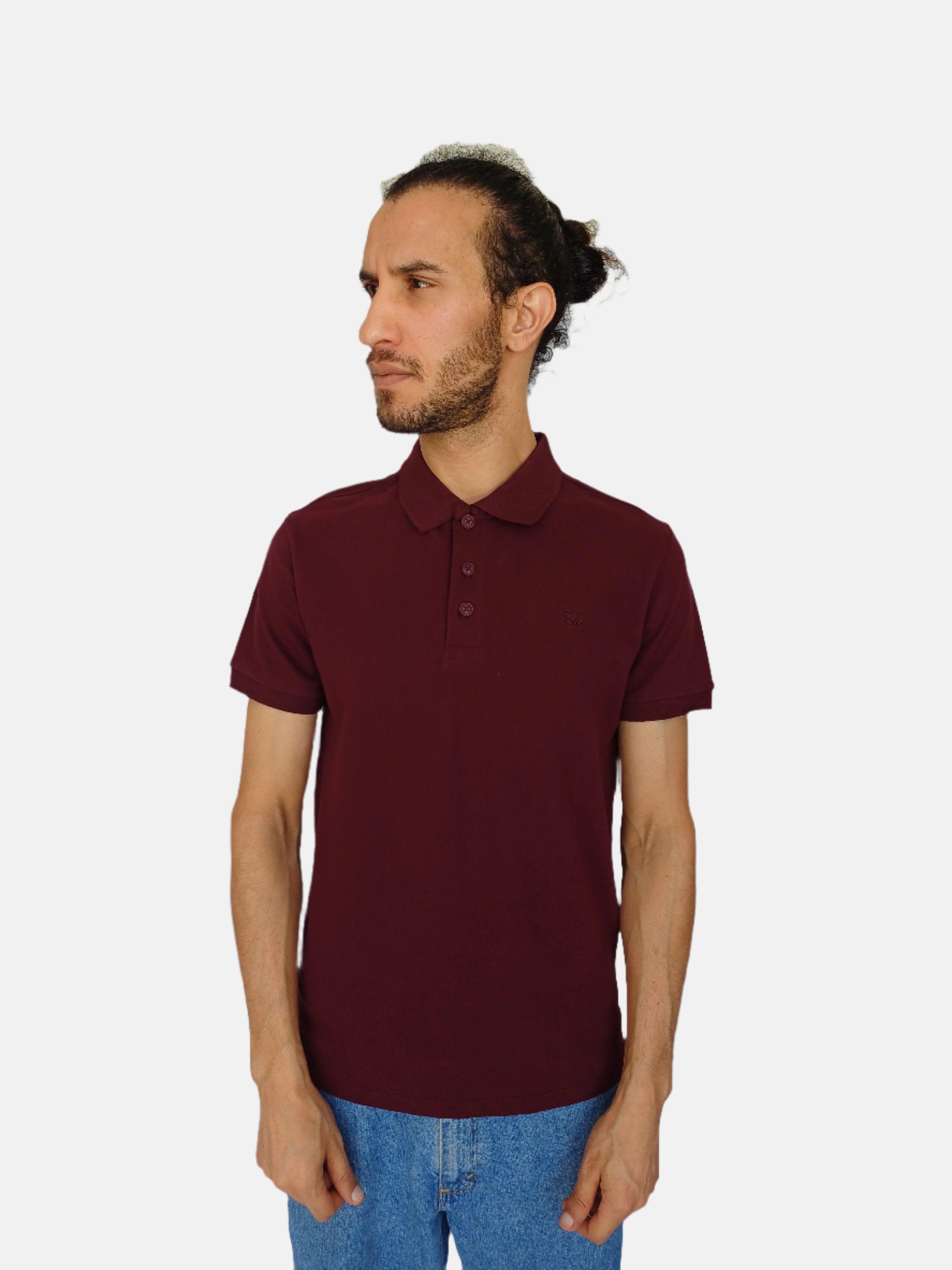 BURBERRY Maroon Men Polo T-shirt