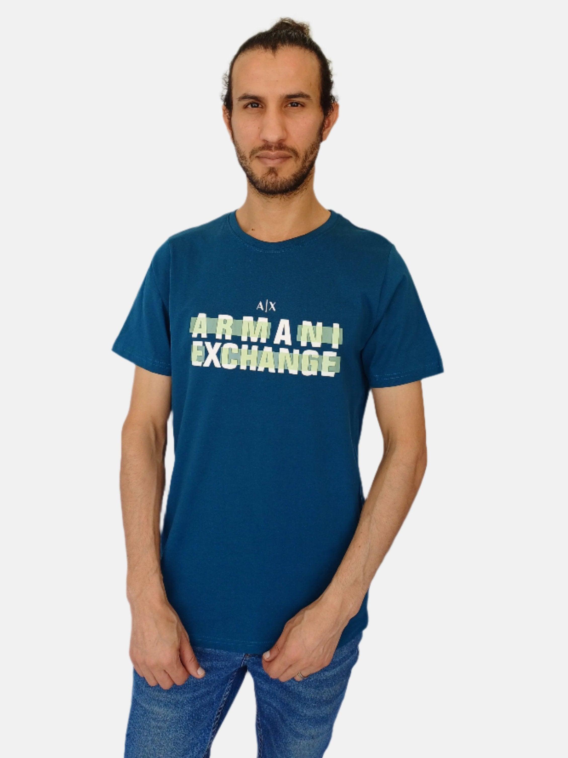 M-Blue Armani Exchange Round Neck T-shirt