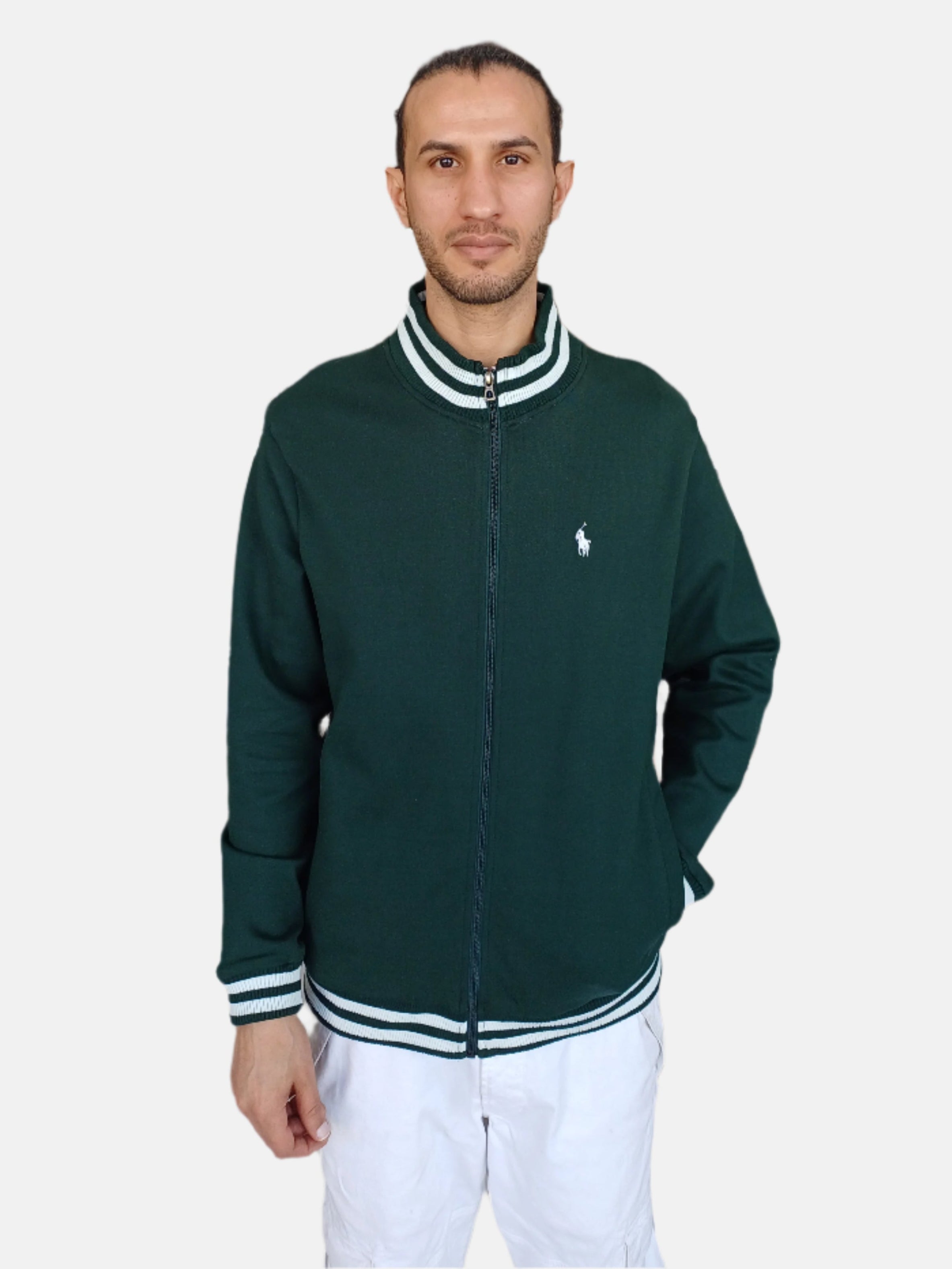 Ralph Lauren Green Men Custom Slim Fit Full-Zip Jacket