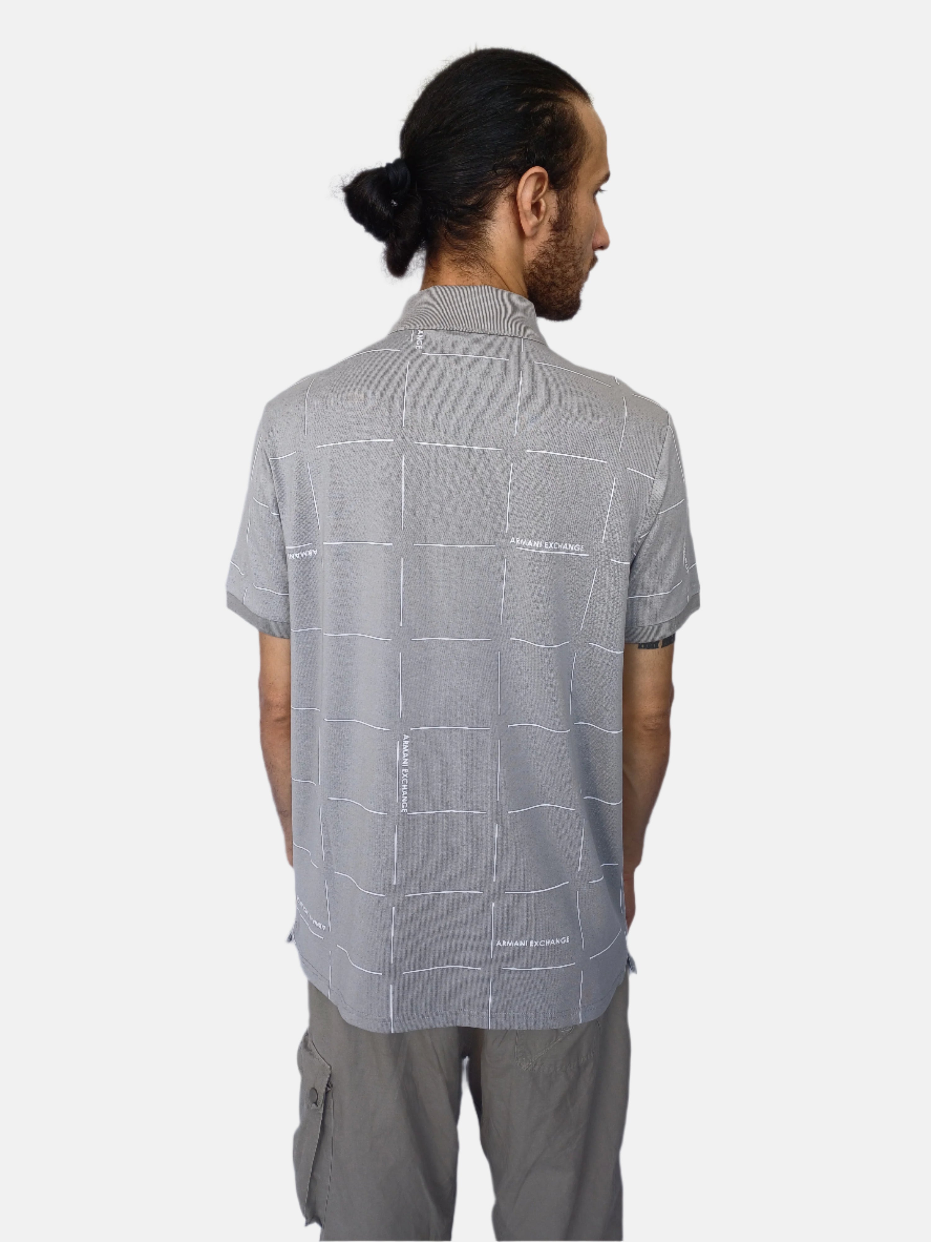 Polo Armani Exchange gris pour homme