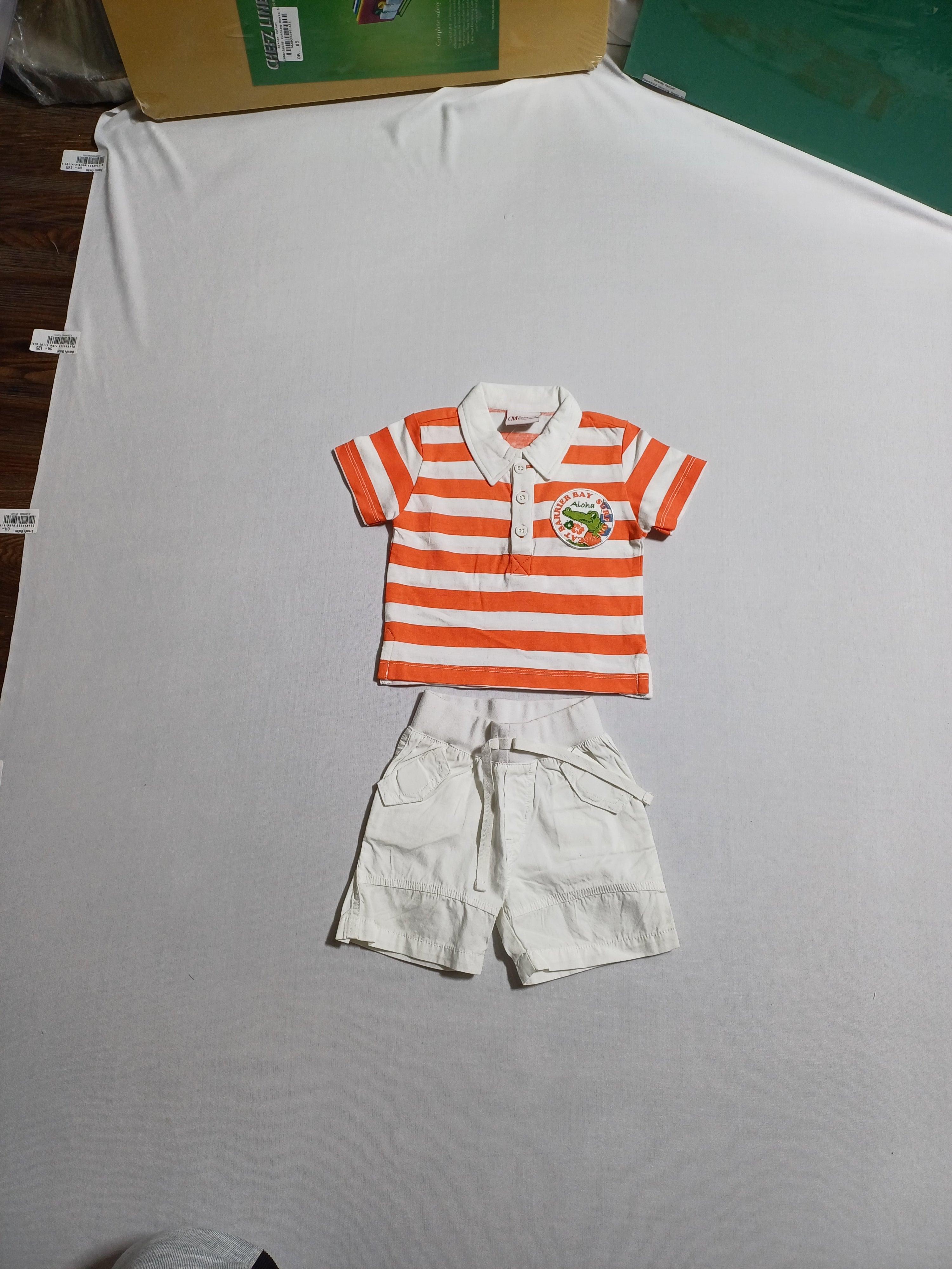 PIXEL ORNGWHT-3M ENSEMBLE 2 PIÈCES T-SHIRT POLO + SHORT