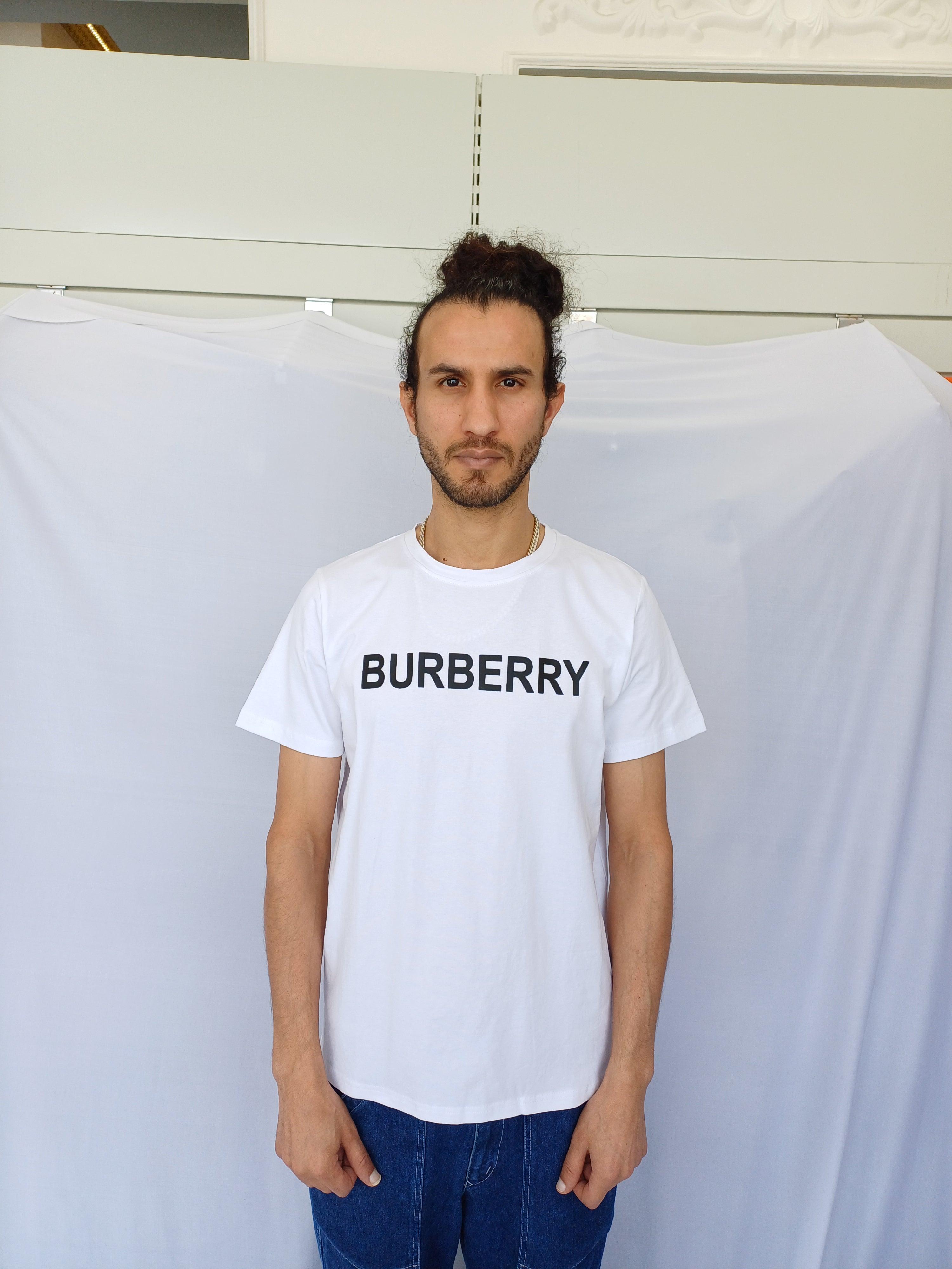 T-shirt col rond Burberry blanc