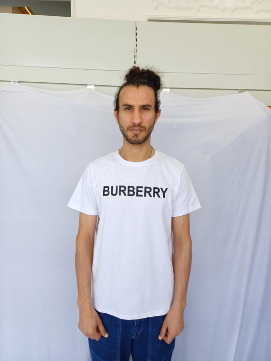 White Burberry Round Neck T-shirt