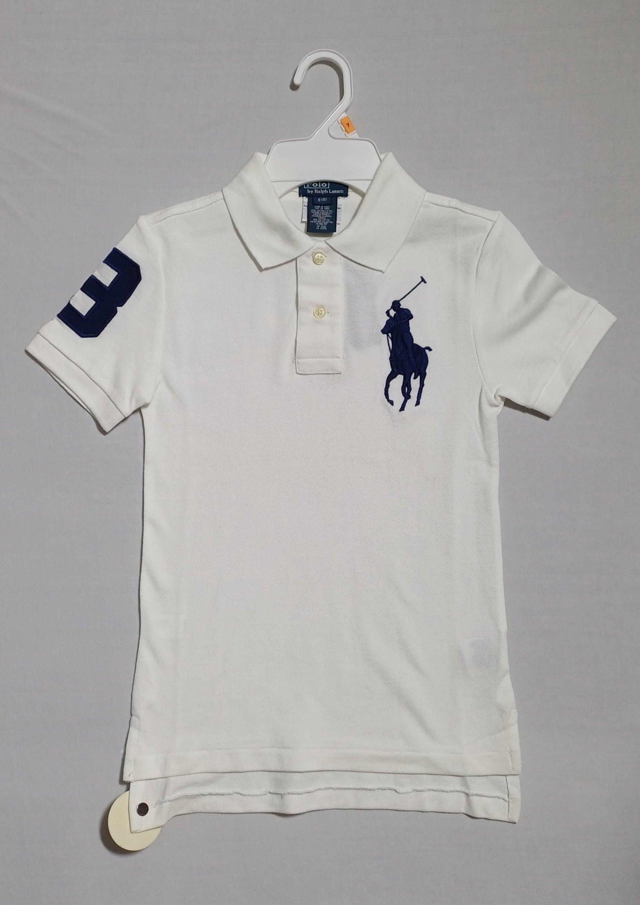 T-SHIRT POLO RALPH LAUREN BLANC-S-8Y GARÇONS 323169118