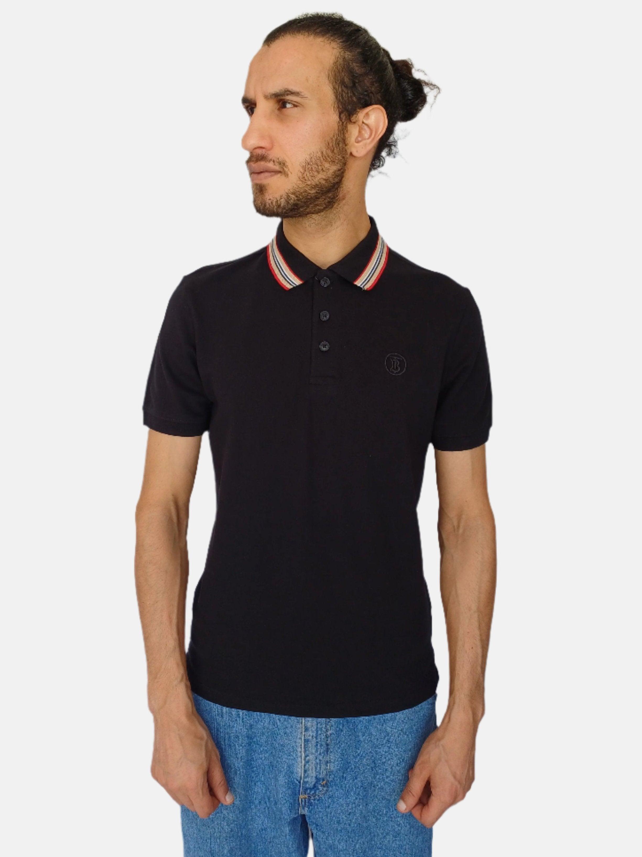 BURBERRY Black Stripe Men Polo T-shirt