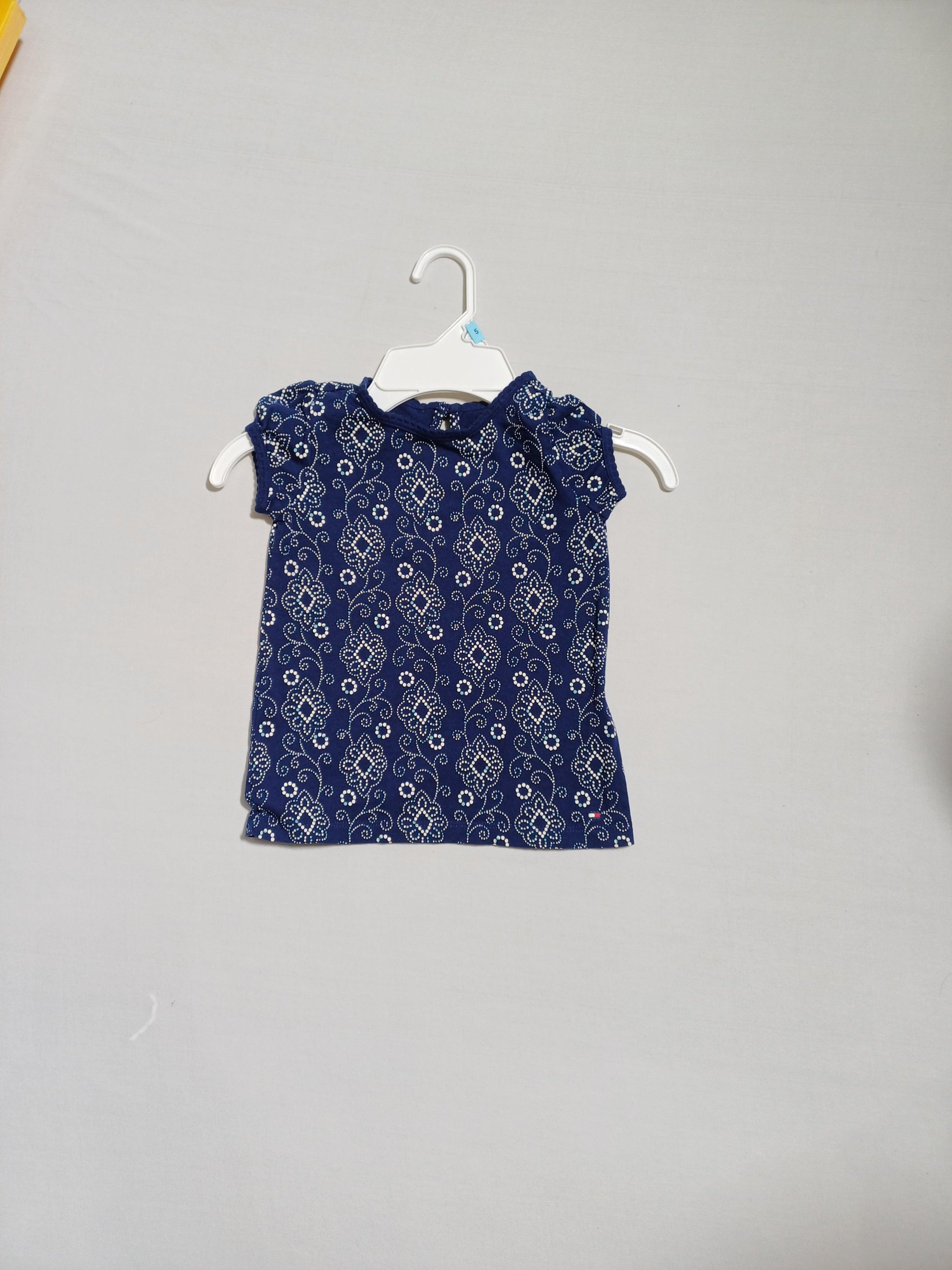 TOMMY HILFIGER BLEU MARINE-18M BÉBÉ FILLE RN HAUT SS 864658