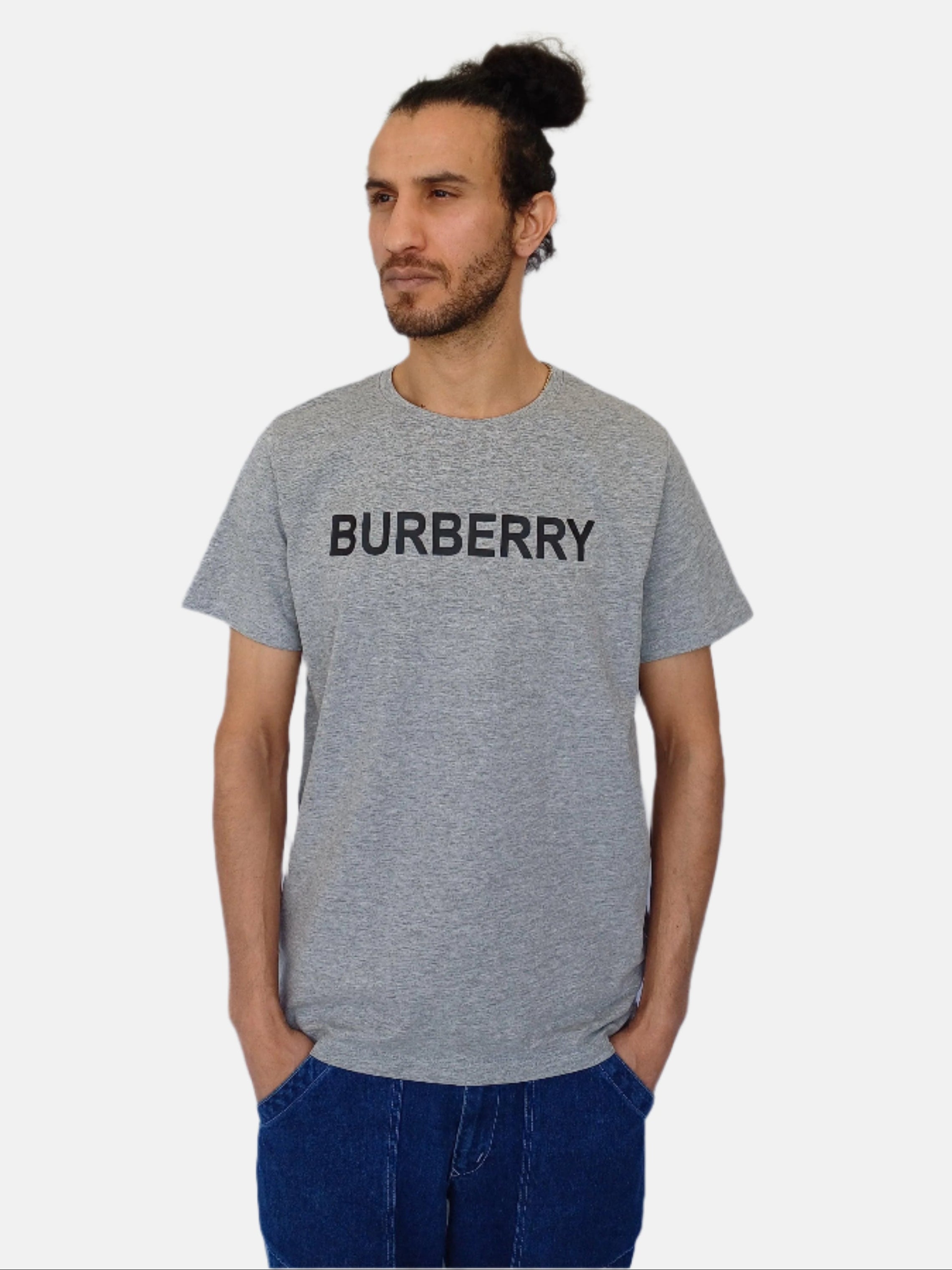 T-shirt col rond gris Burberry