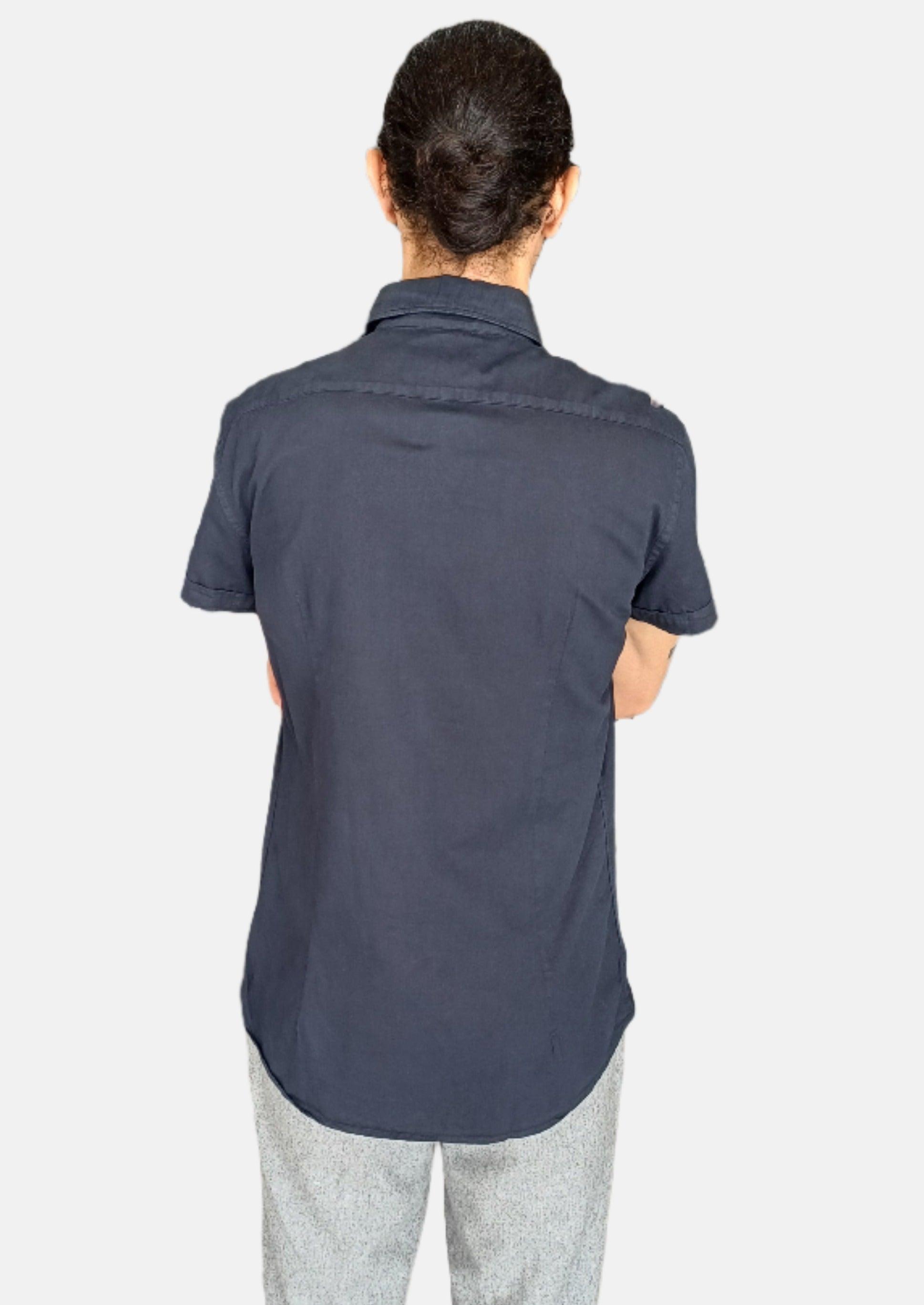 LIU.JO Navy Men Shirt Short Sleeve BANK-SS16