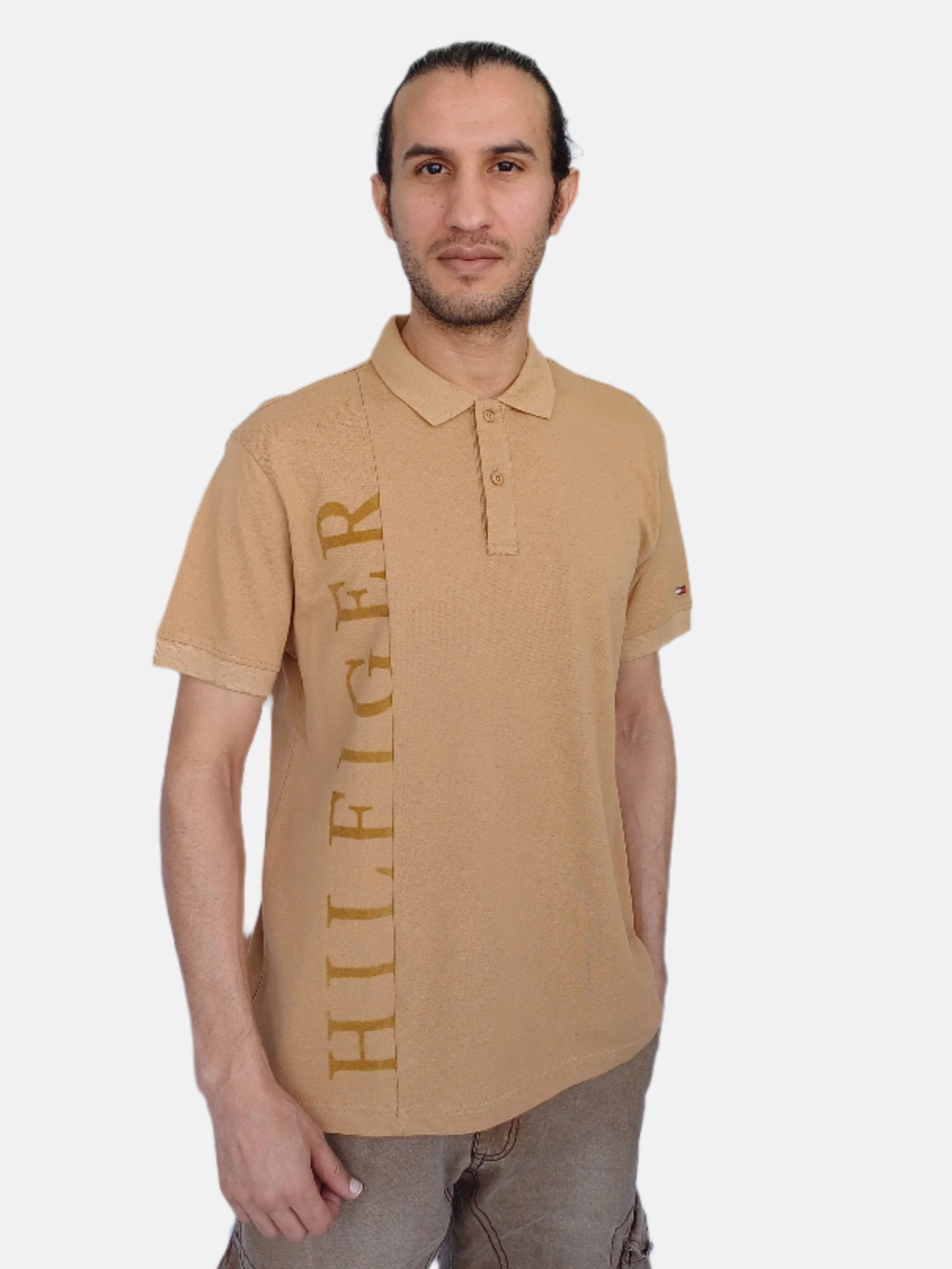 Tommy Hilfiger Men Polo T-shirt Regular Fit Brown