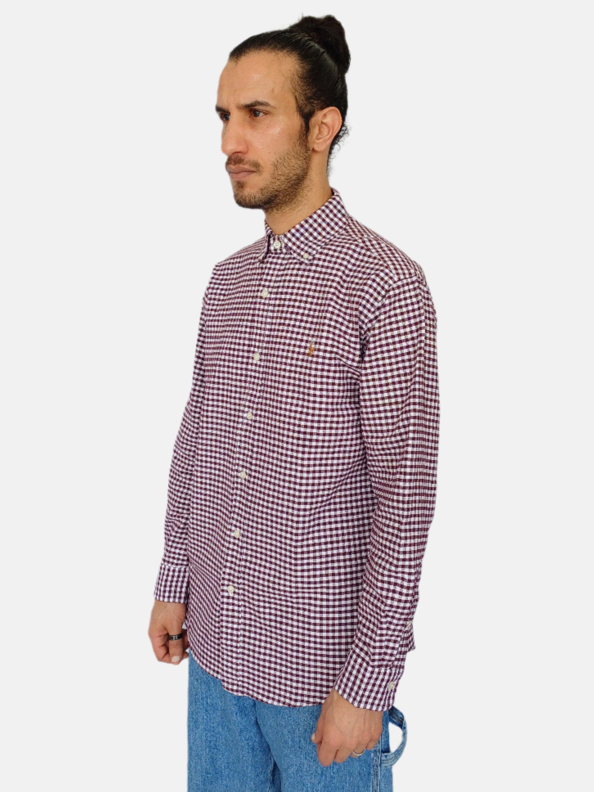 Ralph Lauren Wine White Check Classic Fit FS Shirts