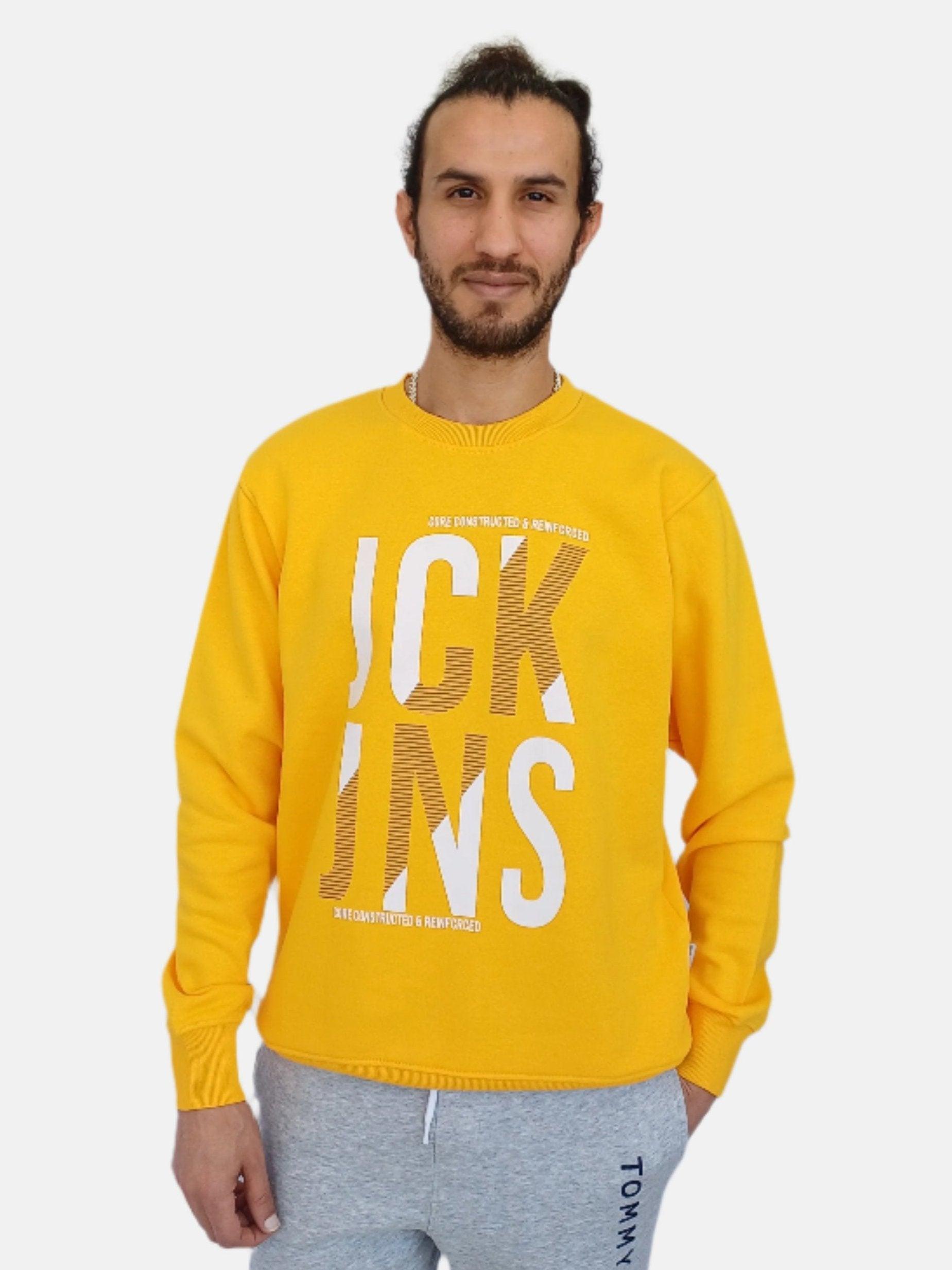 Yellow Jack & jones Crew Neck Sweatshirt