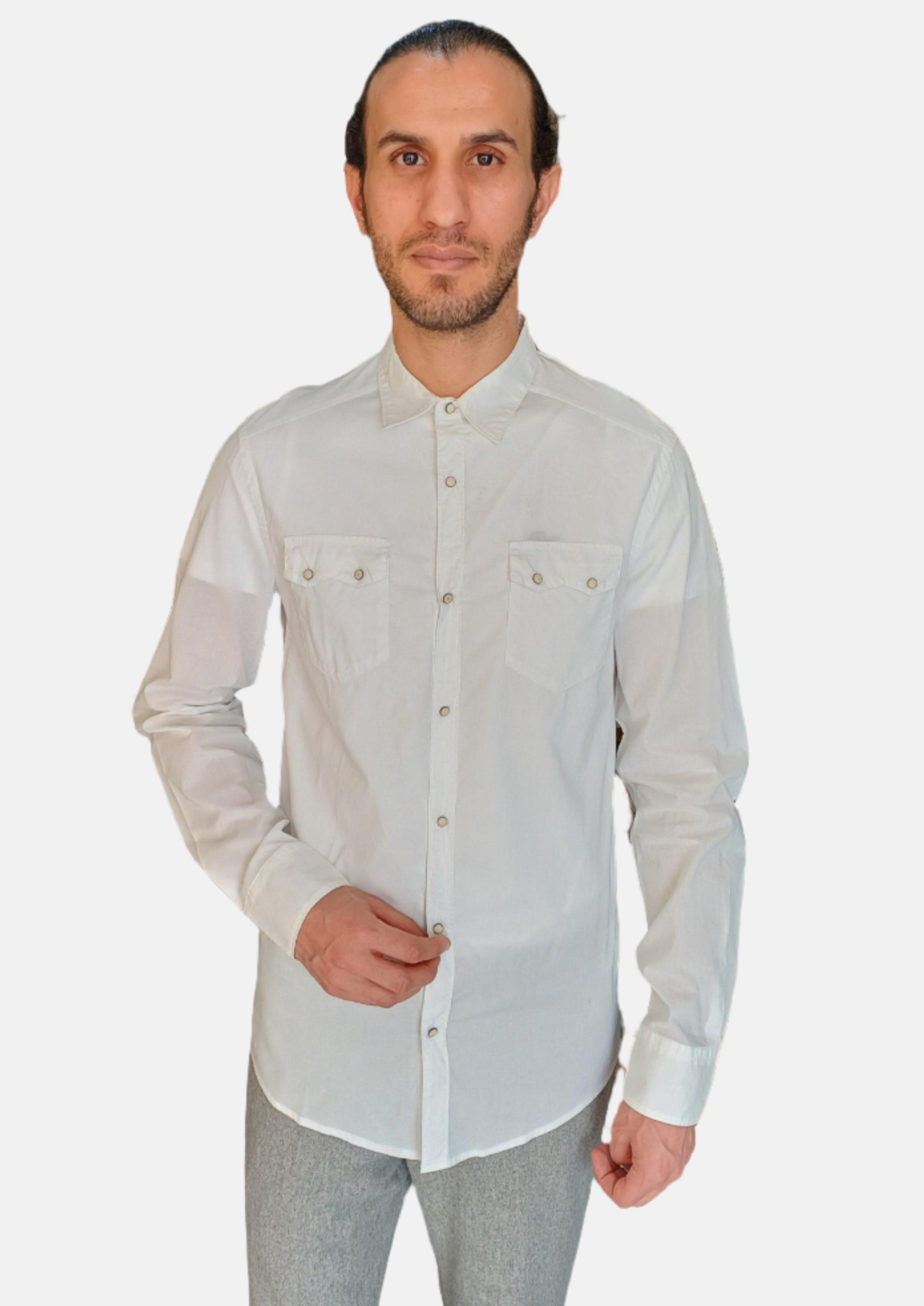 Chemises pour hommes TRUSSARDI blanches 624166