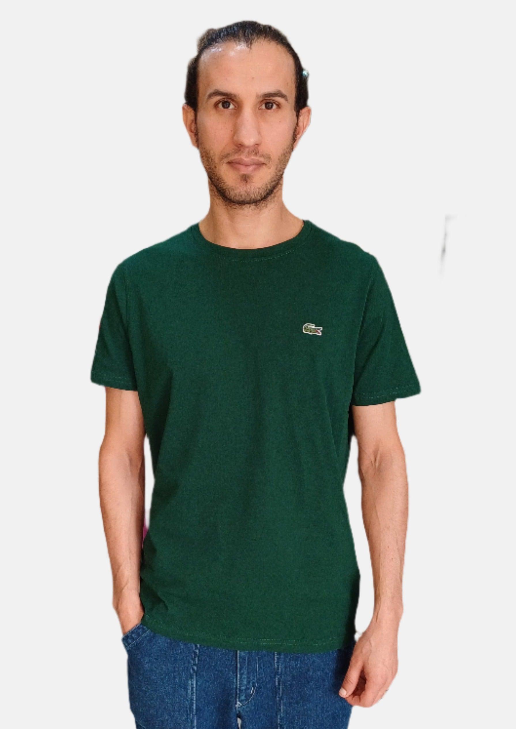 T-SHIRT COL ROND VERT LACOSTE