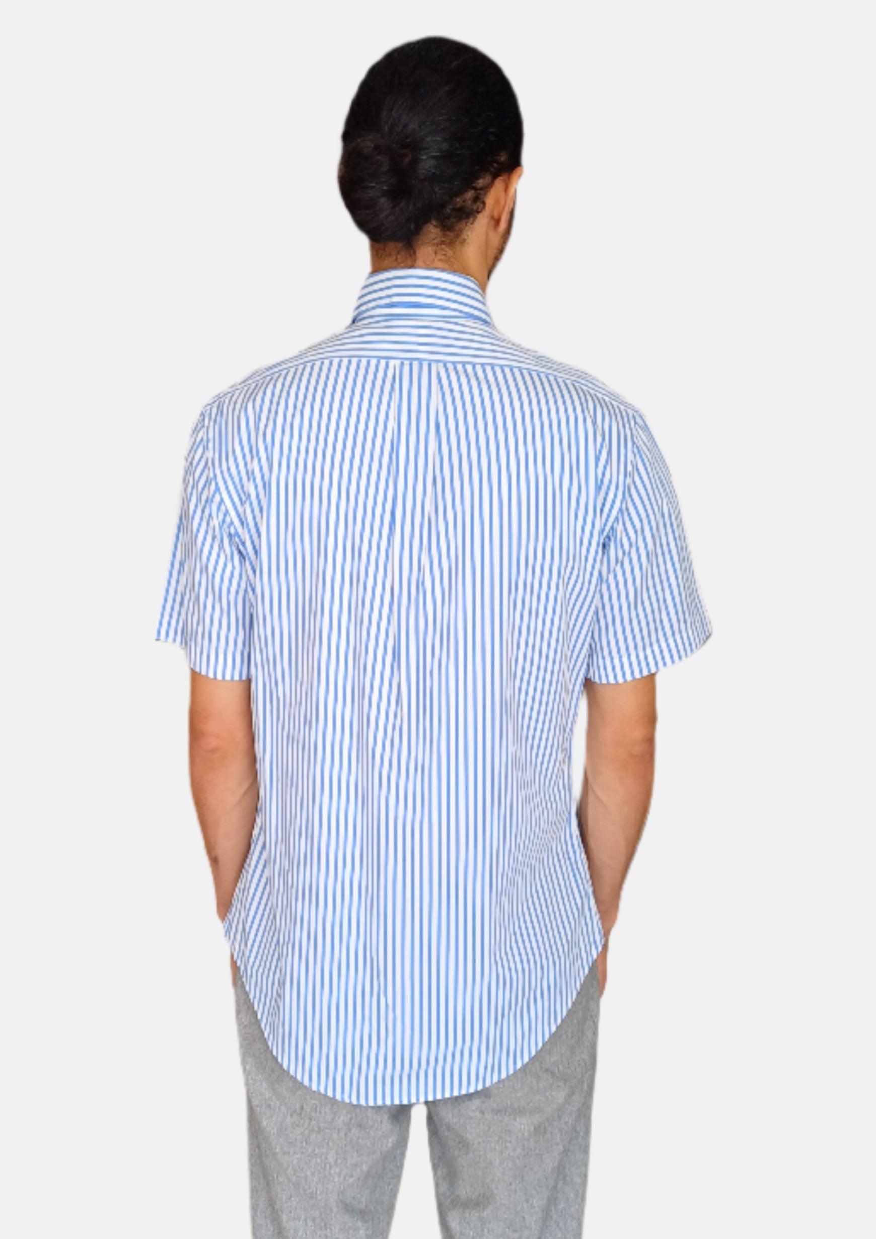 Ralph Lauren Blue White Men Short Sleeve Shirts 7936362ANH