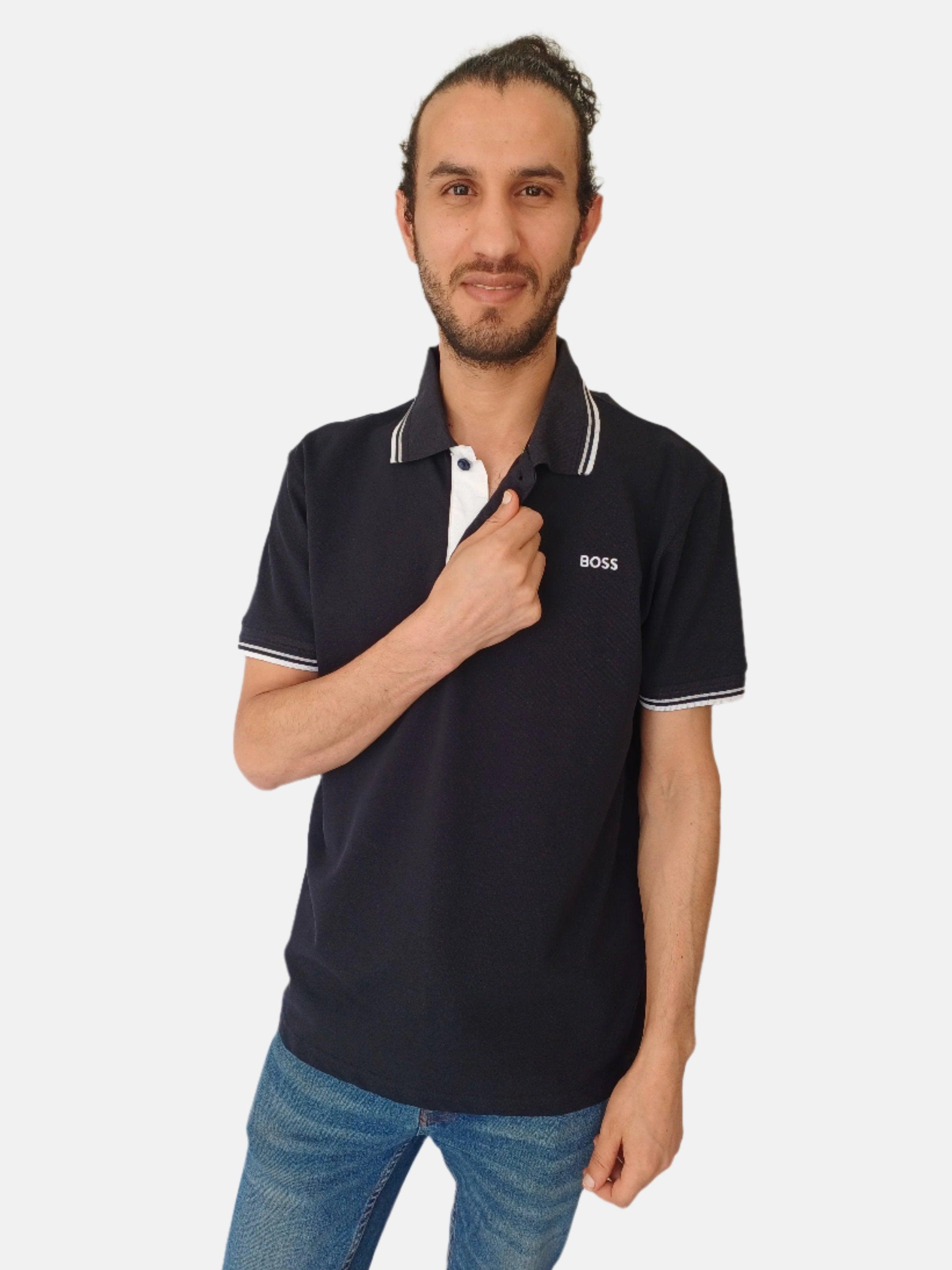 Navy Boss Paddy Pro Moisture Polo T-shirt