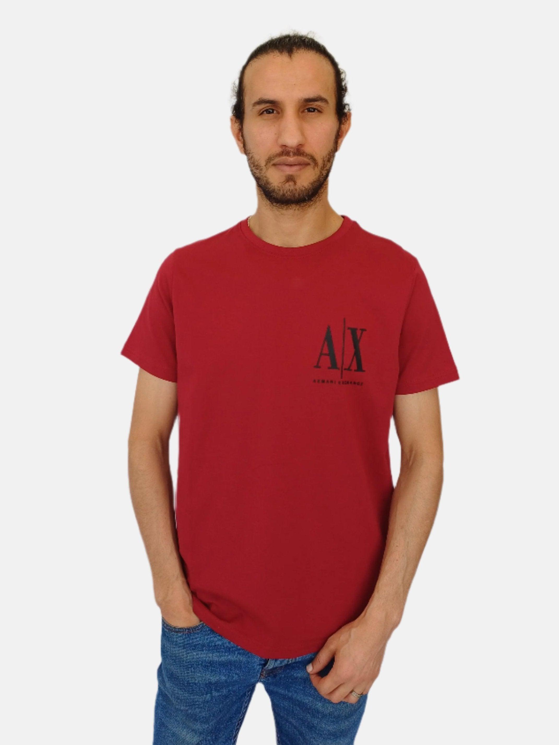 Wine Armani Exchange Round Neck T-shirt