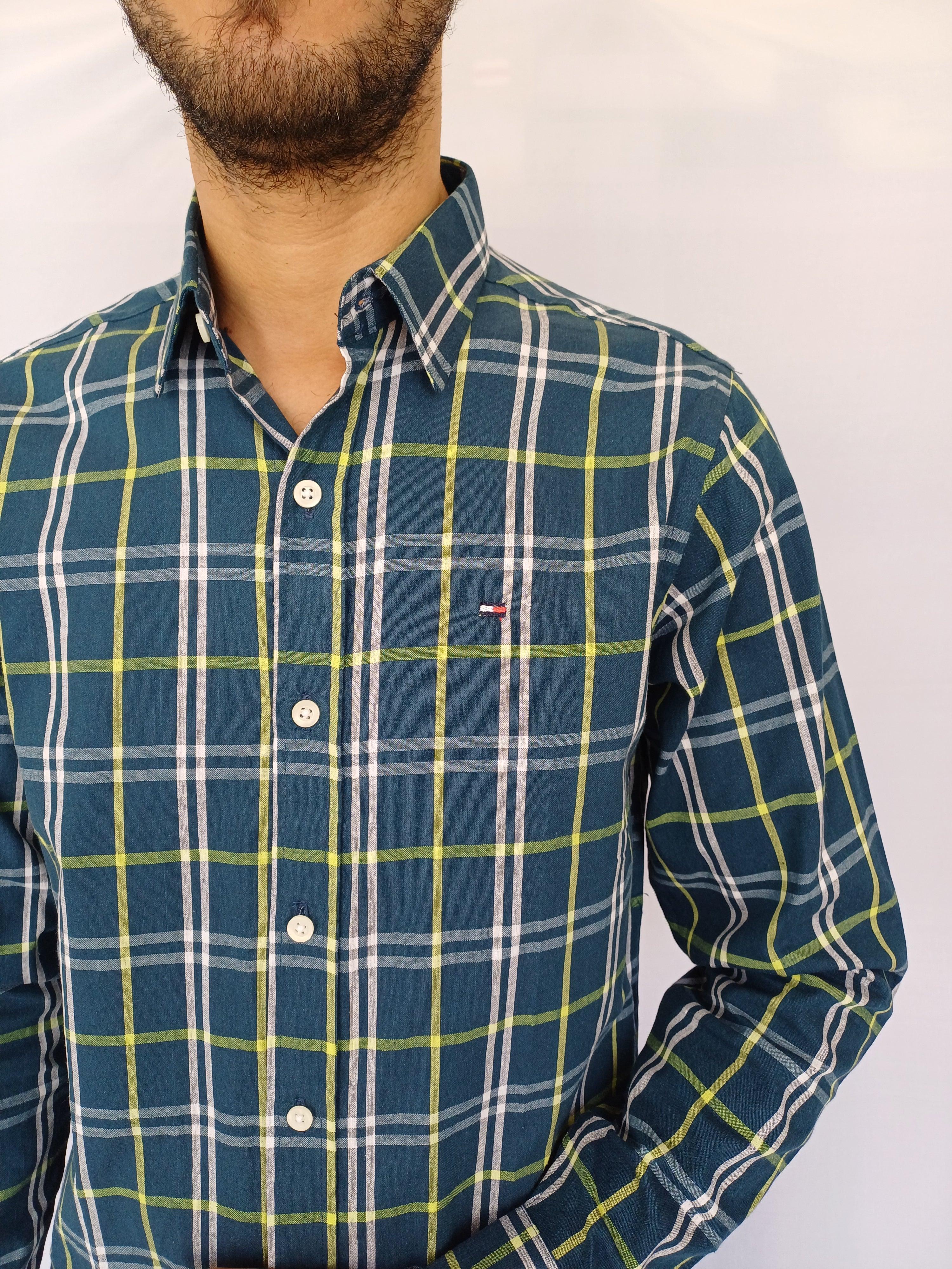 Green Check Tommy Hilfiger Men Shirt