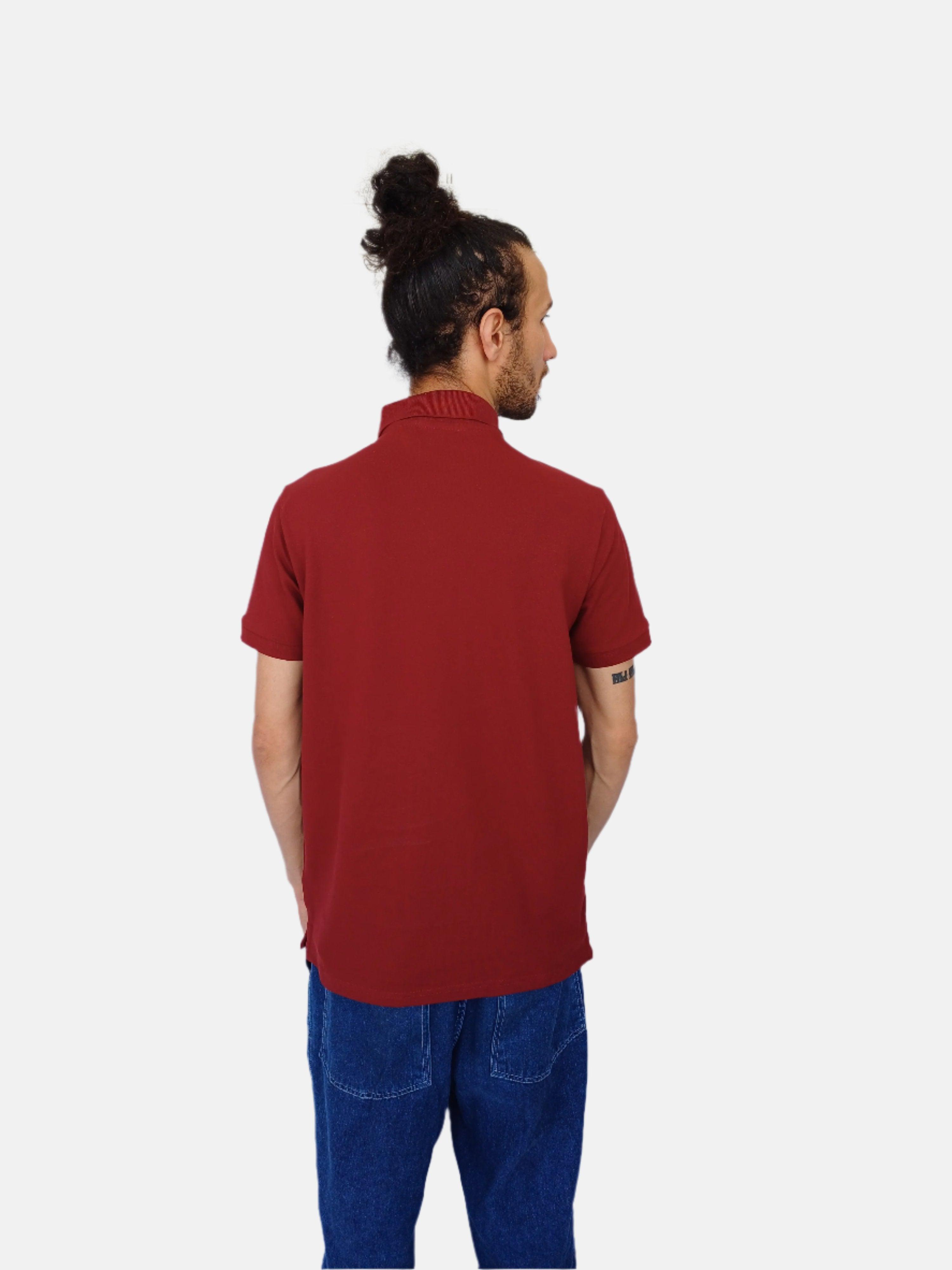 Maroon Ralph Lauren Men Plain Polo T-shirt Small Pony Slim Fit