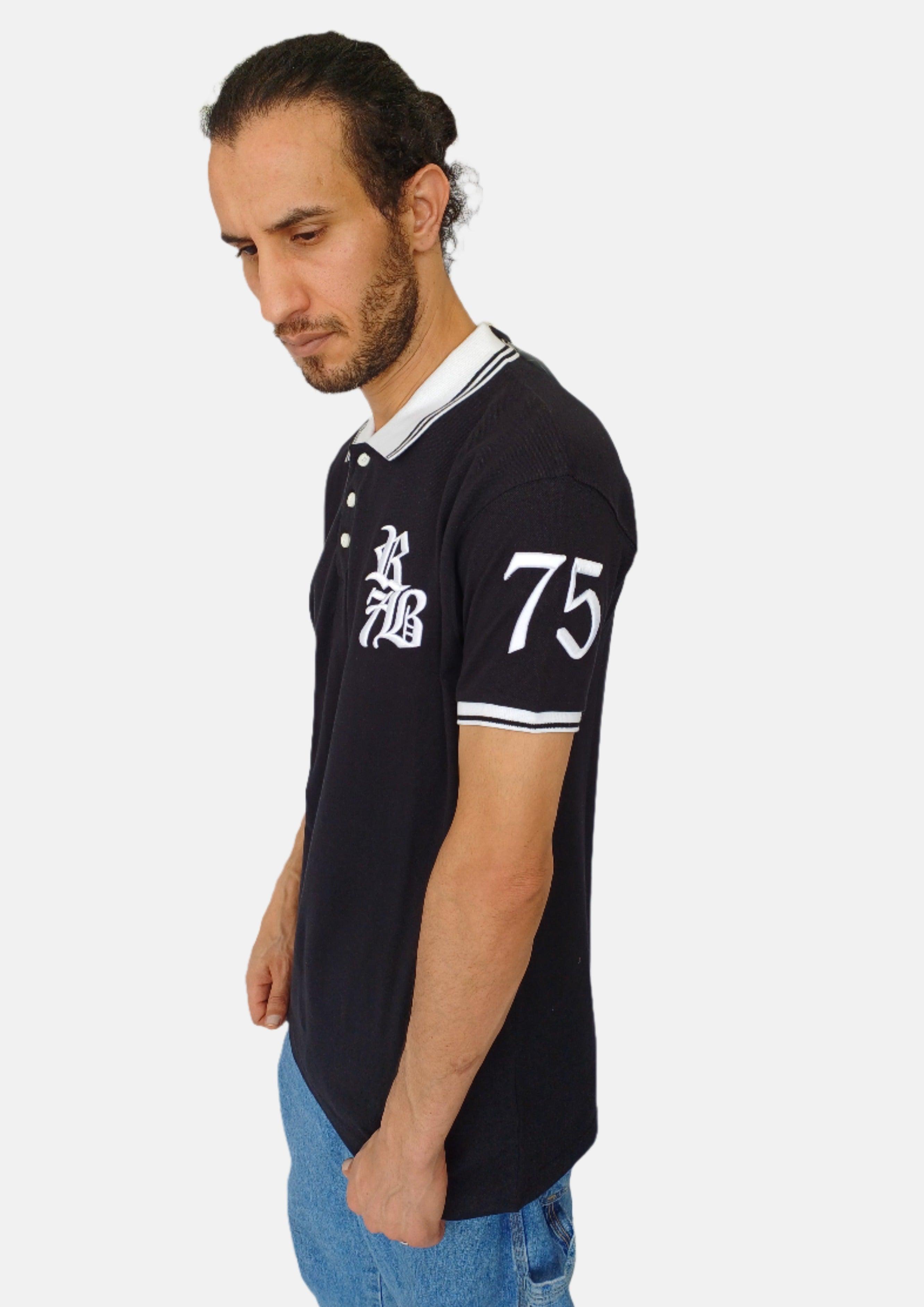 RB7 Black Men Polo T-shirts